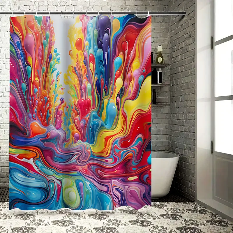 

Colorful Shower Curtain for Bathroom Decoration Durable Waterproof Fabric with Vibrant Patterns Multiple Sizes Available from Al