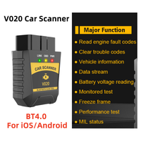 V020 OBDII Bluetooth 4.0 read car coder For IOS/Android elm327 read engine Error Codes For Car OBDII Code Auto Diagnostic-Tools