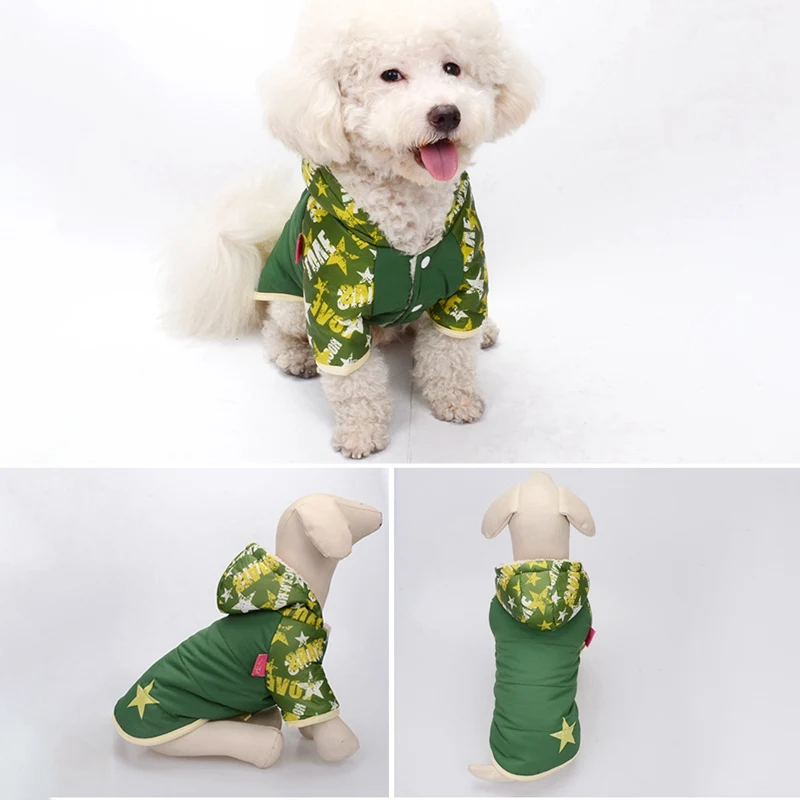 Dog Winter Coat with Hooded Pet Jacket Warm Vest for Cold Snow Weather Cat Apparel