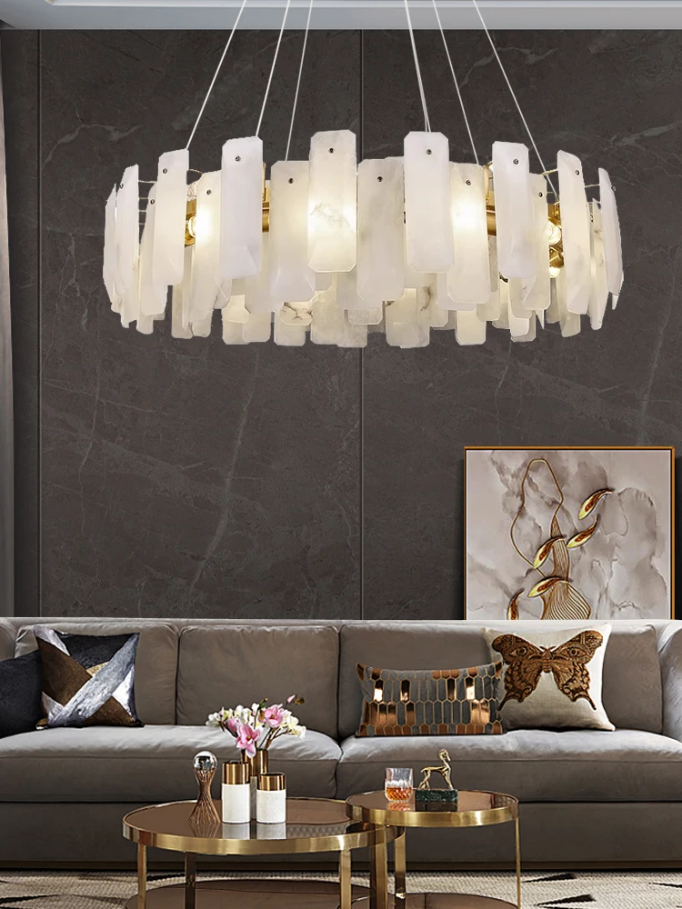 

Living Room Villa Marble Luxury Chandelier Duplex Hall High Ceiling Pendant Lights Kitchen Island Bedroom Hanging Lamp Lighting