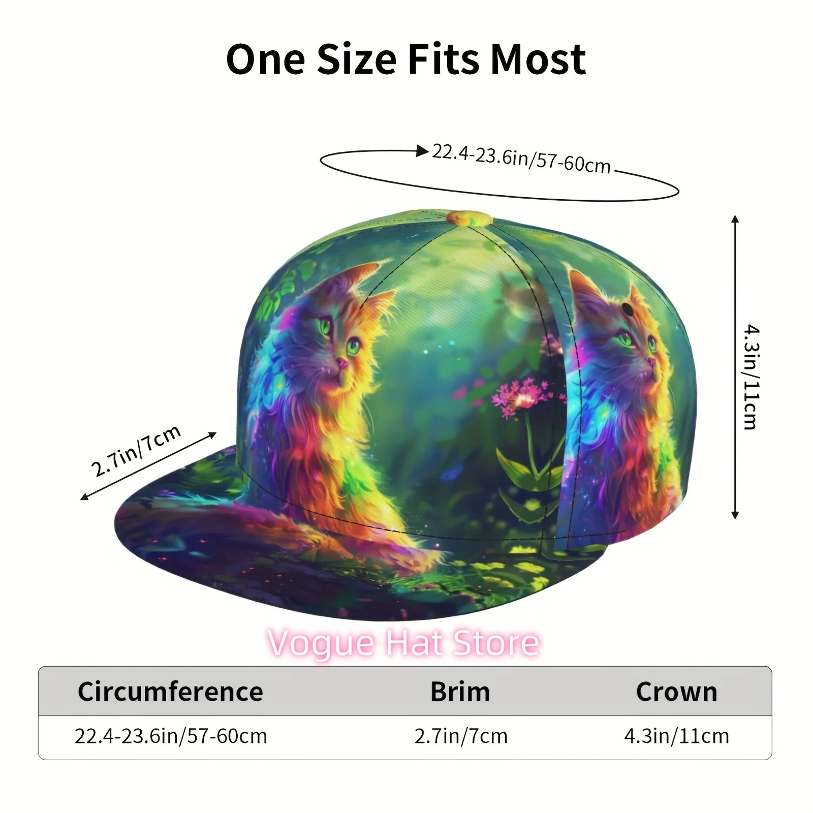 1pc, Baseball Cap, Golf Cap, Colorful Cat, Unisex Sports Fashion Suitable for Seasonal Running Exercises And Outdoor Activities.