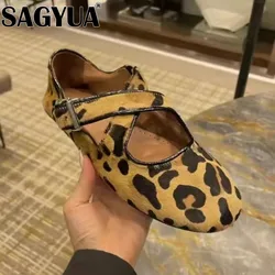 Leopard Flats Casual Shoes Women Ballet Dance Designer Suede Shallow Sneaker Sandals Autumn New Woman Trend Dress Zapatos Mujer