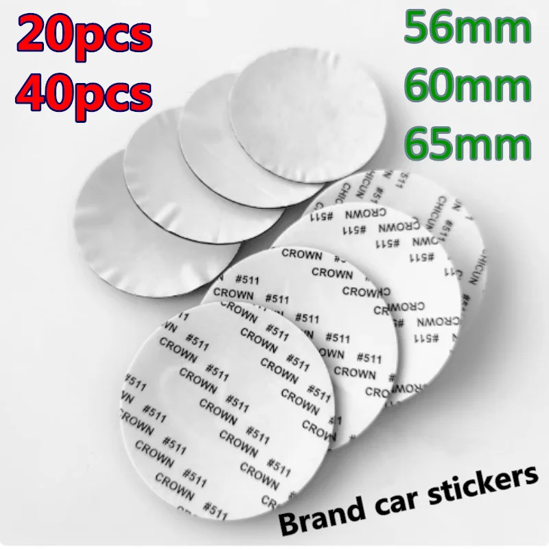 20pcs 40pcs 56mm 60mm 65mm For Pasting On Car Wheel Center Decorate Sticker Dust-Proof Logo Badge Emblem Car Styling Decals
