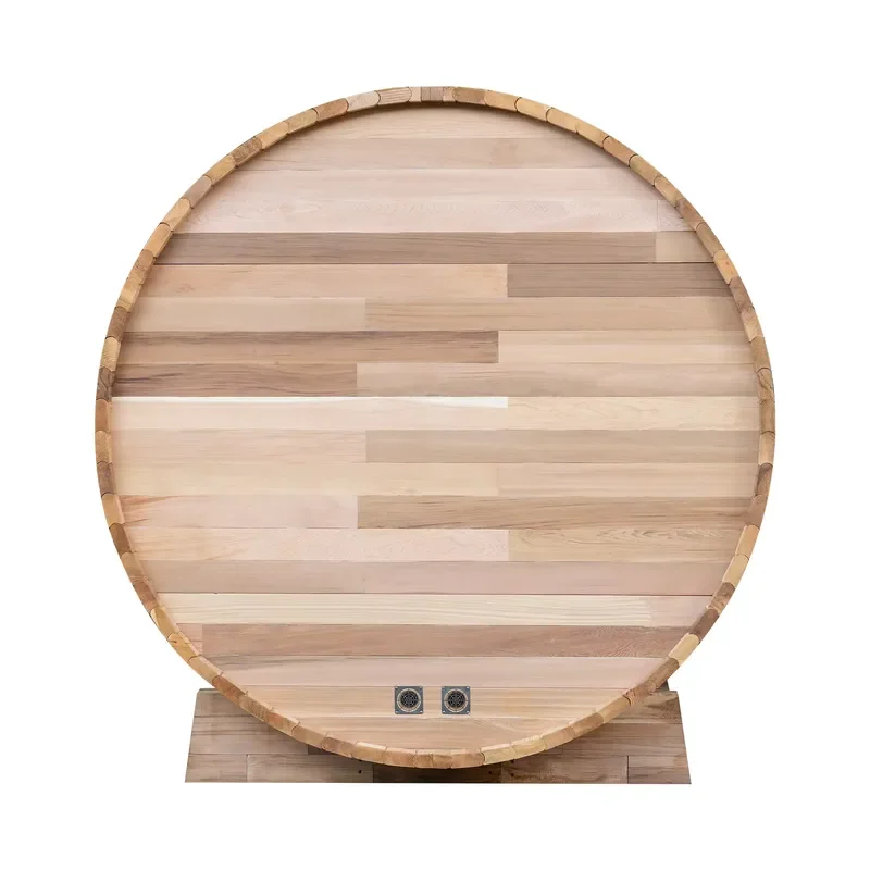 Custom Wholesale Canadian Hemlock Red Cedar Premium Family Outdoor Barrel Sauna for Commercial Use Home Spa Wood Steam Room