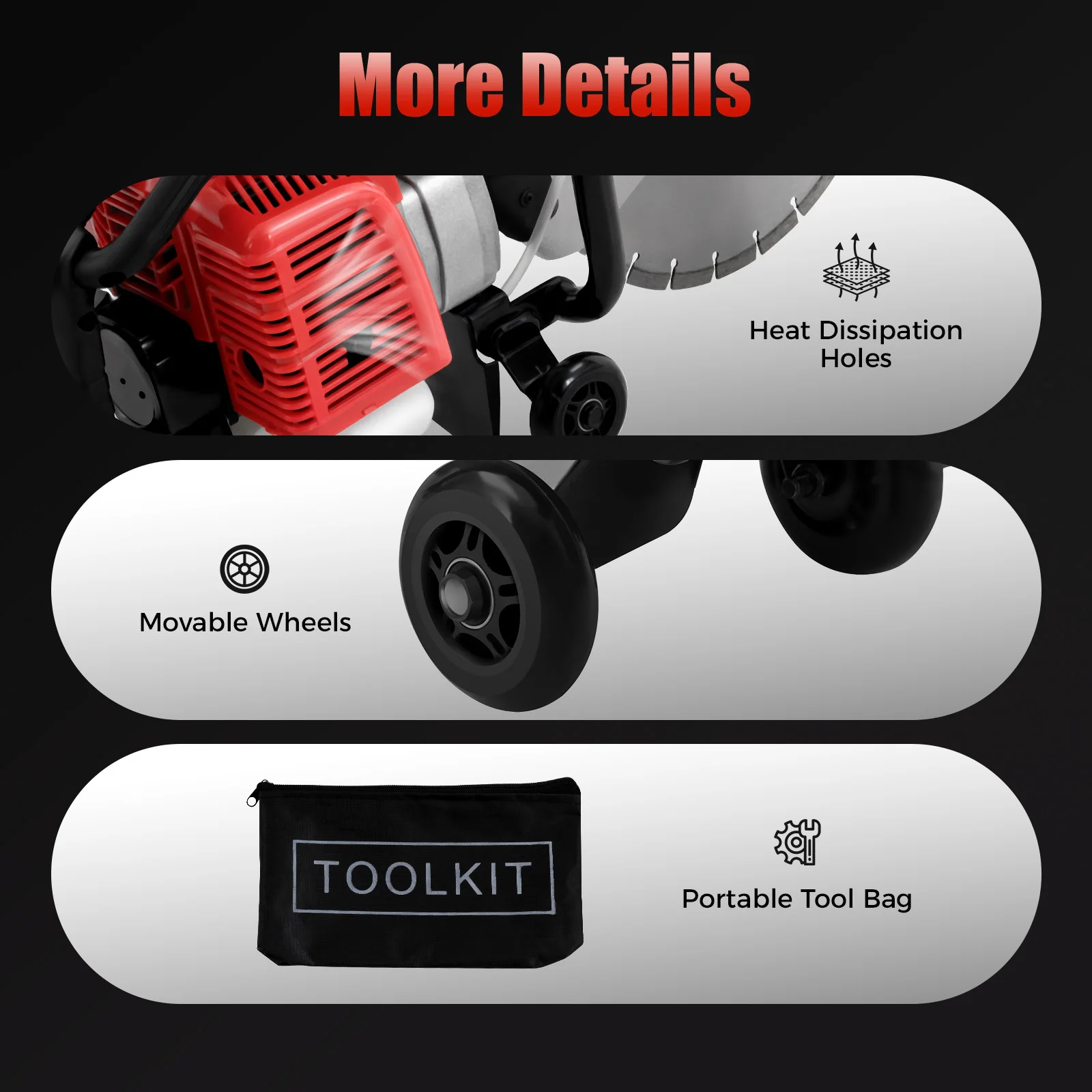 400W Concrete Cutter Saw Circular Saw Concrete Wet Saw Cutter Guide Roller Water Line Attachment Cut Off Saw Demo Saw