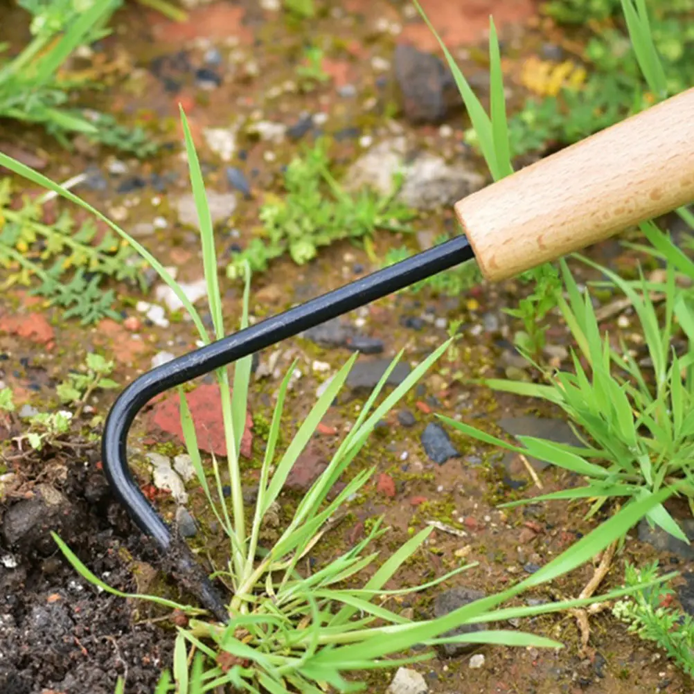 

2Pcs Root Extractor Soil Loosener Manual Weeding Tool Metal Garden Shovel Black White Lightweight Rustproof Practical Household