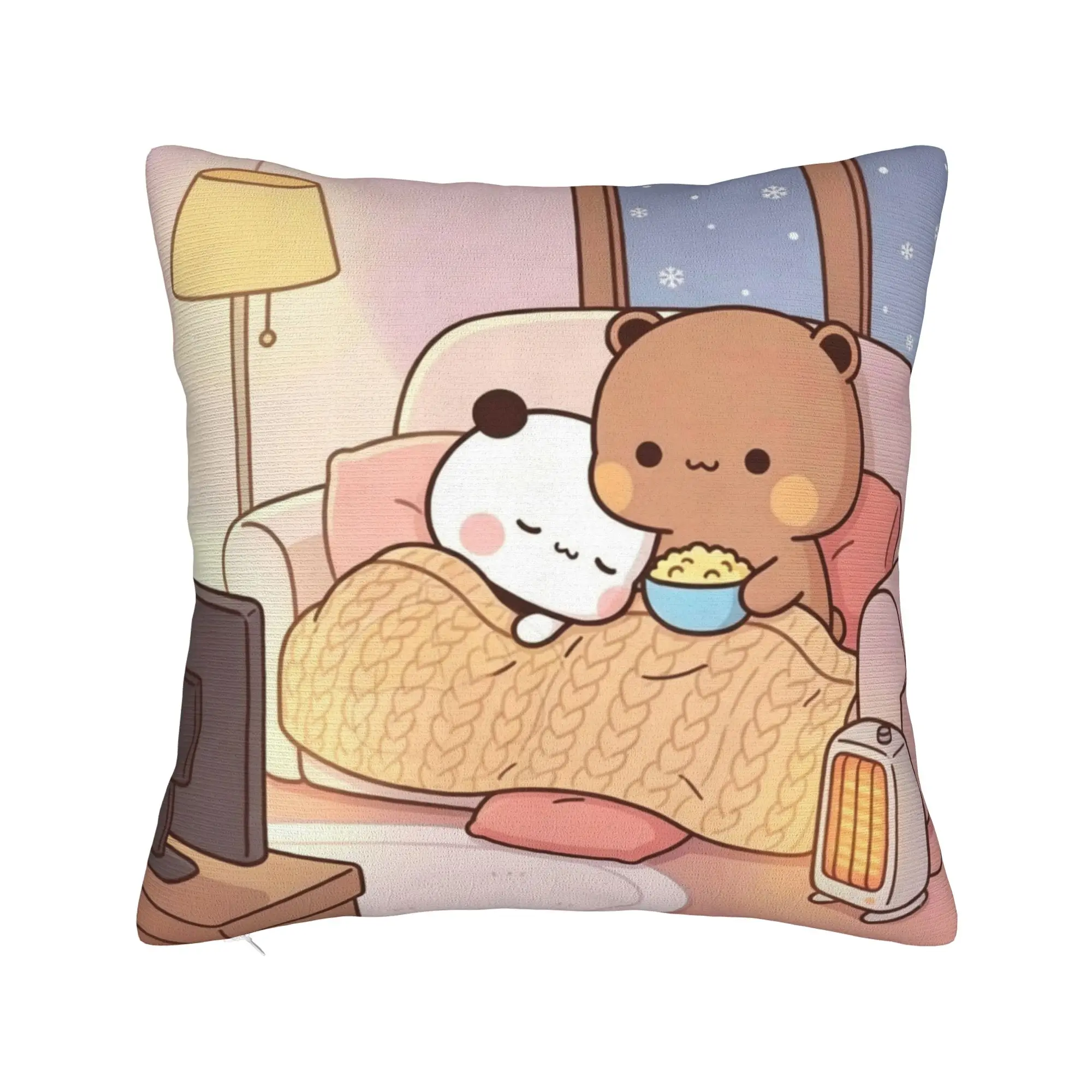 Cartoon Panda Bubu Dudu Square Pillow Cases  Cushion Covers Customized Polyester Decorative Pillowcase for Car 18