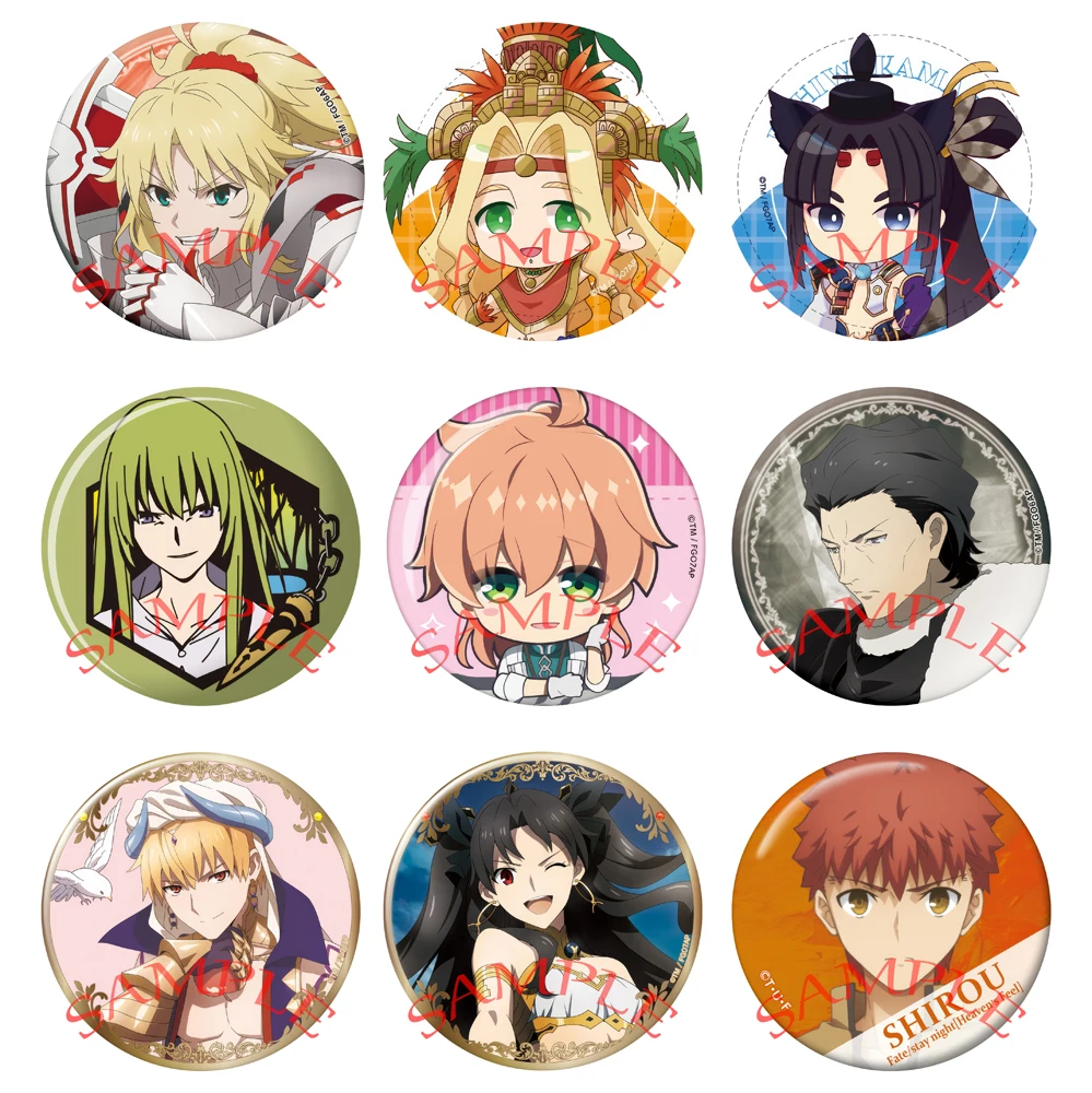 Anime Fate/Grand Order Cosplay Mash Kyrielight Merlin Ishtar Morgan Fujimaru Ritsuka Cartoon Badge Brooch Pins Accessories Gifts