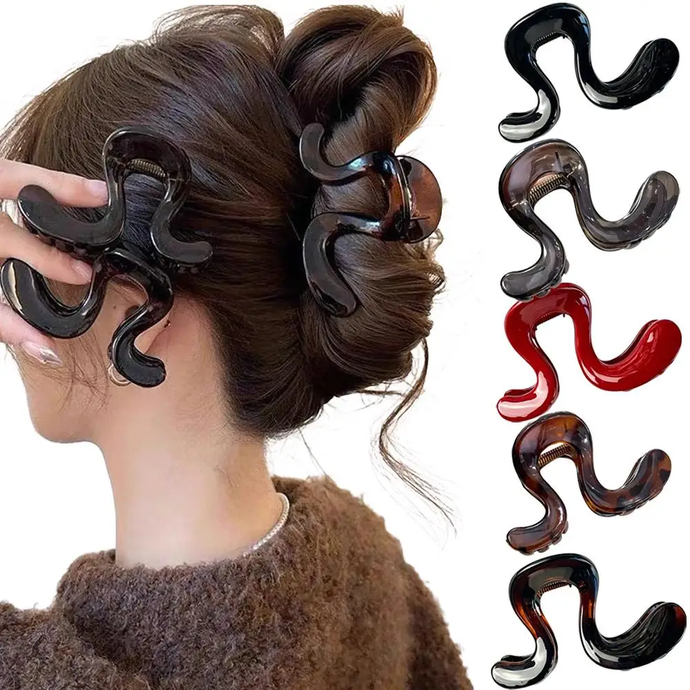 Elegante Damen-Haarspange Premium-Haarnadel Hinterkopf-Accessoire Einfache Unregelmäßige Haarklammer 2025 Neue Mode-Haarspangen 1 Stück