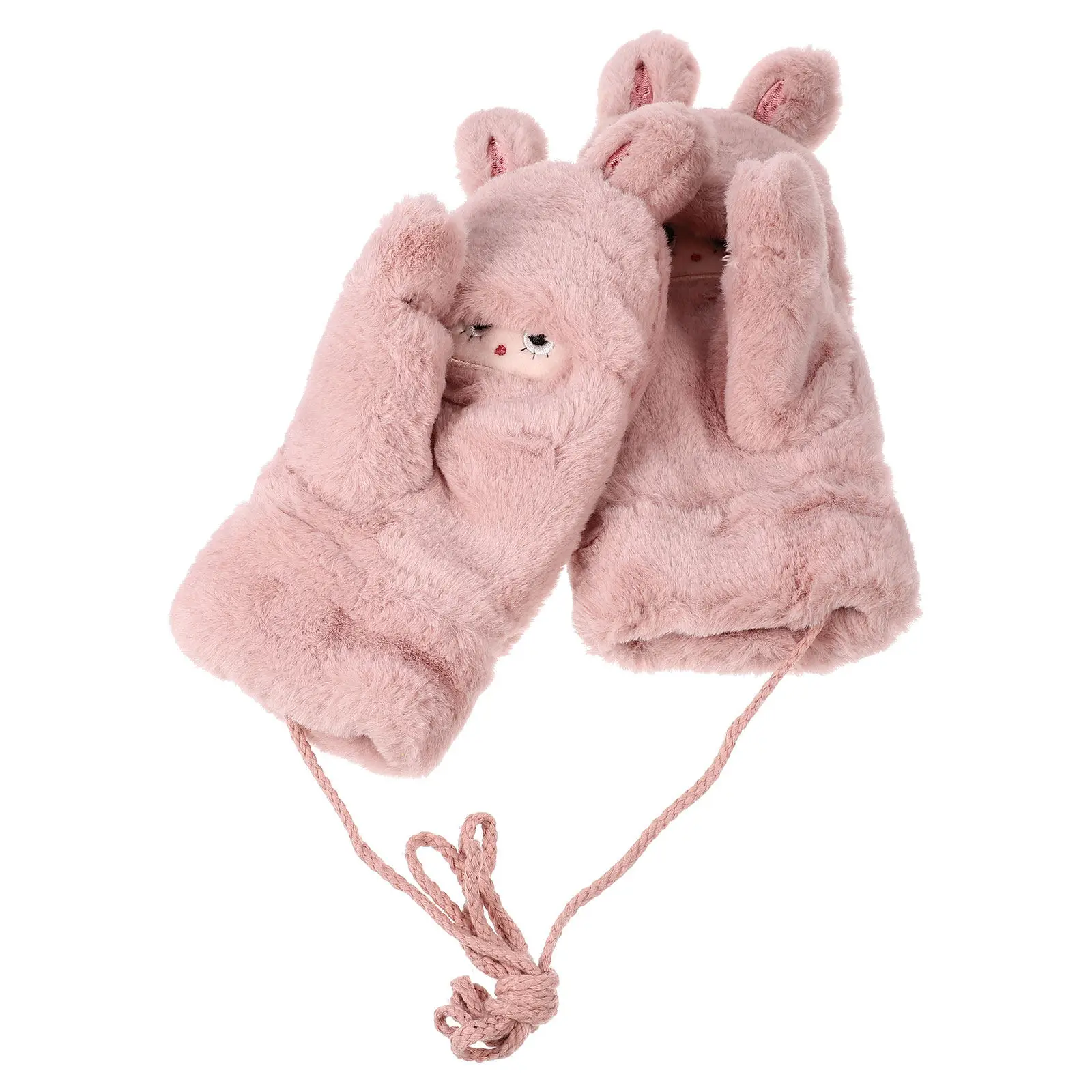 

1 пара зимних варежек для детей и женщин, теплые перчатки с сенсорным экраном, ветрозащитные, для защиты от холодной погоды на открытом воздухе, удобные, эластичные