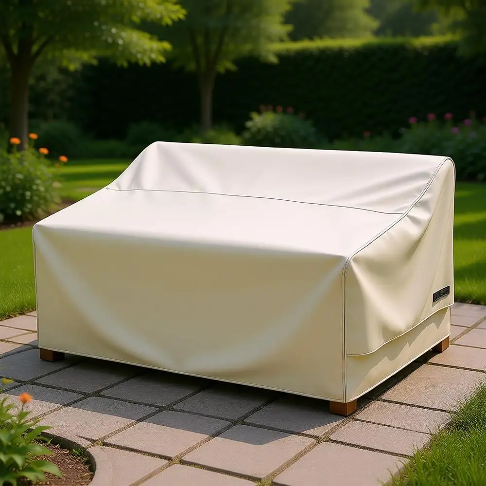 

Чехол для 3-местного водонепроницаемого садового дивана с вентиляционным отверстием, бежевый, 88x38x35