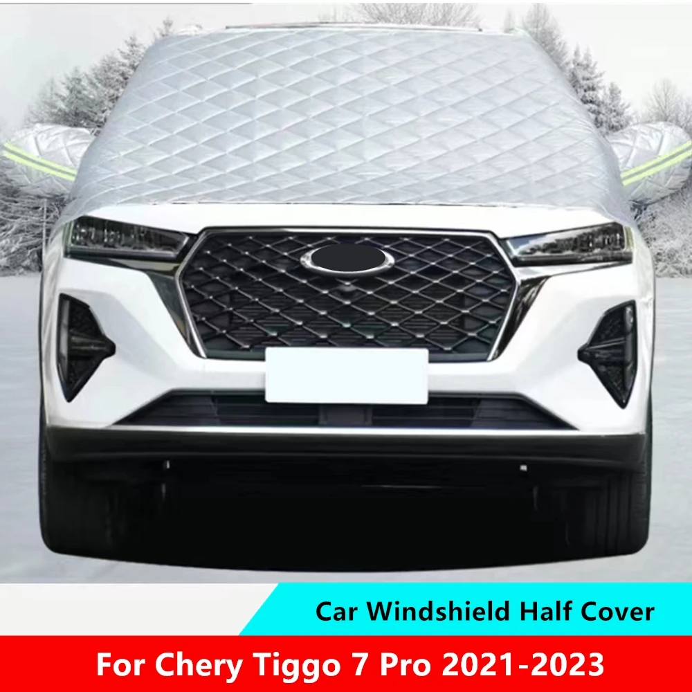 

Car Windshield Mirror Bar Cover For Chery Tiggo 7 Pro 2021 2023 Cotton Wool Sun Shade Protector Winter Snow Ice Rain Dust Frost