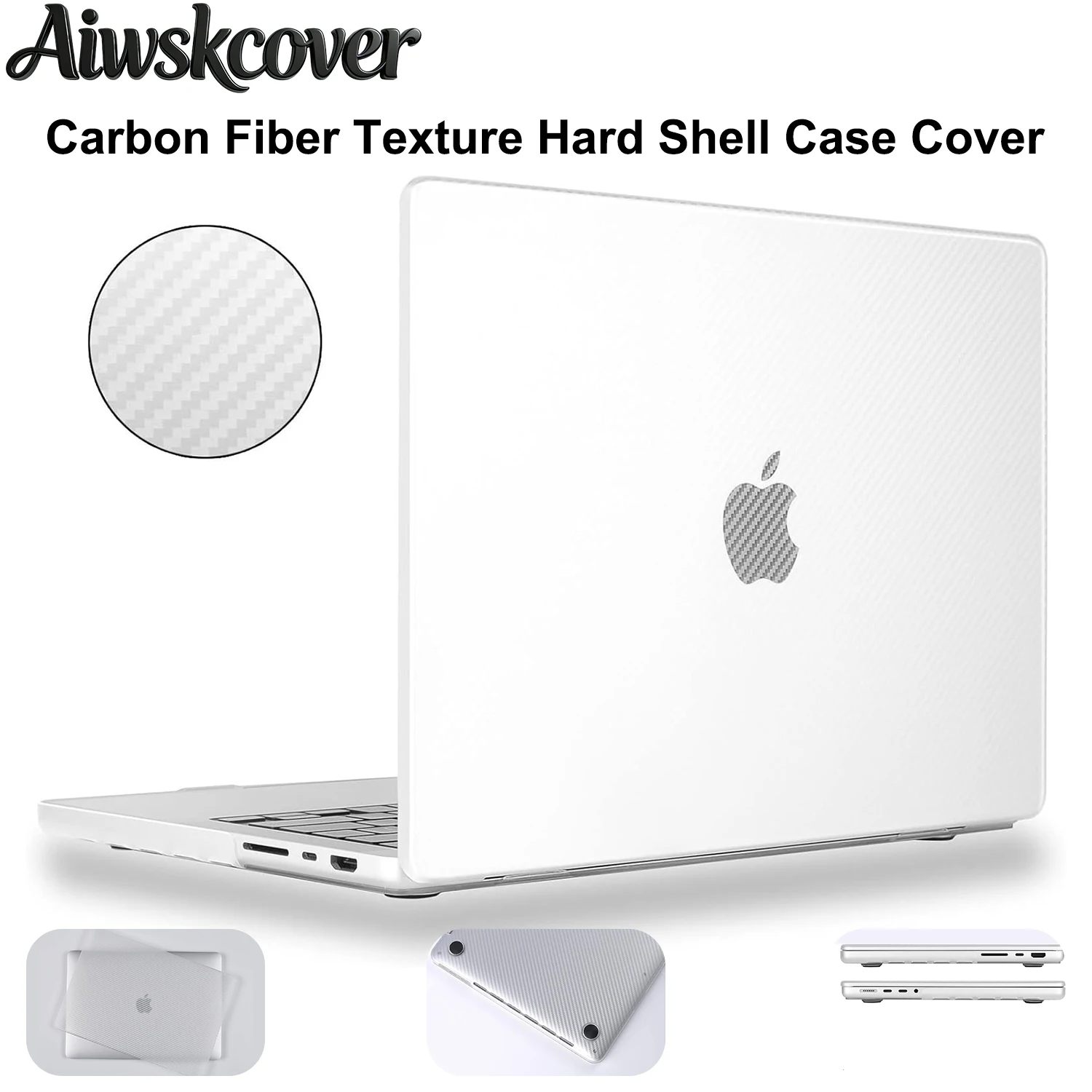 Carbon Fiber Texture Case For 2026 MacBook Air 13.6/15 inch M5M4M3M2 Chip, Hard Shell Case Cover For Pro14/16 inch M5-M1 Pro/Max