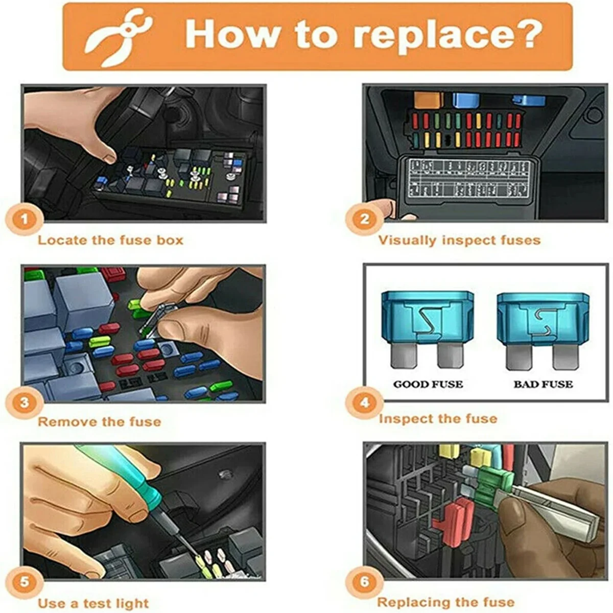 ABNH 300 pièces Kit d'assortiment de fusibles à lame de voiture Auto camion automobile moyen petit fusible mixte fusible de Circuit de moto avec boîte