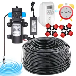 60W pompa autoadescante irrigazione da giardino sistema di irrigazione temporizzazione alimentazione 5-30M kit di irrigazione a goccia per piante serra da giardino