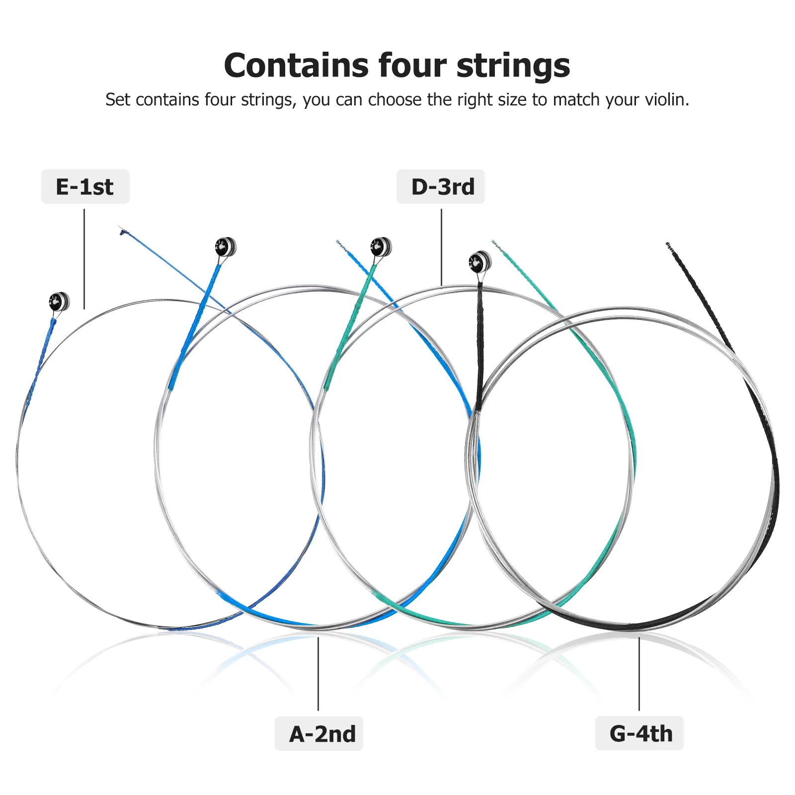 

Universal Violin Strings Set Classic Steel Strings Steel Cores with Nickel-Plated Ball Head for Violin Instruments