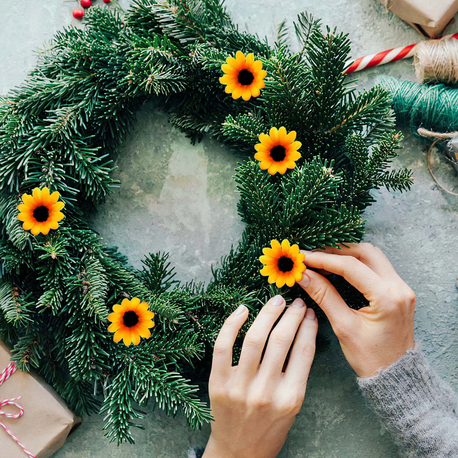 8 Uds. Pinzas para el cabello girasol Margarita simulación amarillo para niños niñas pasadores de flores horquilla para niños foto fiesta accesorio diario