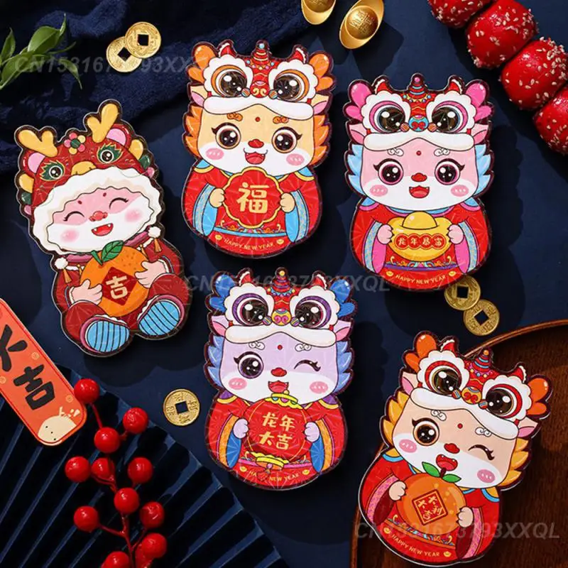 

Лазерный красный конверт, выдающаяся текстура, уникальный дизайн, удобный праздничный дракон, год, мультяшный красный конверт, модный