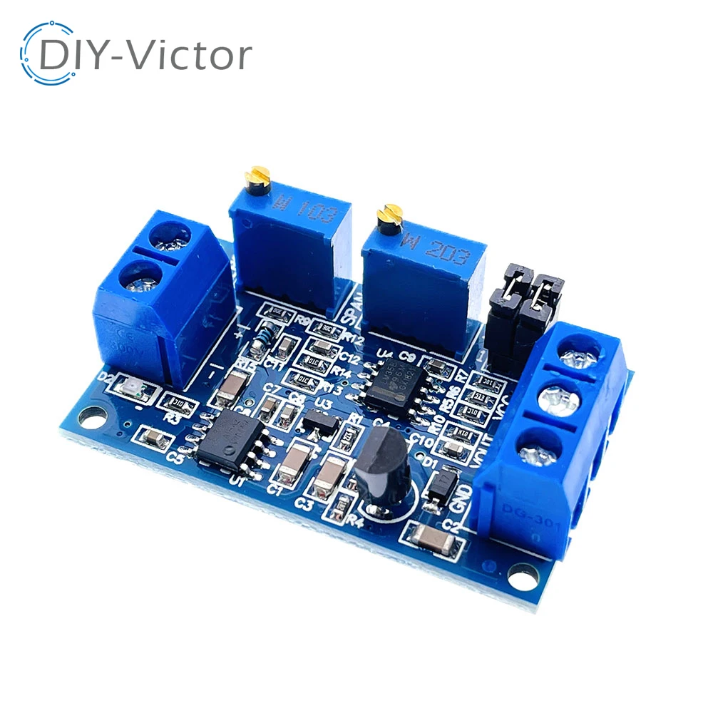 Current-to-voltage module: 0/4-20mA conversion to 0-3.3V, 5V, 10V voltage transducer. Signal conversion and conditioning.