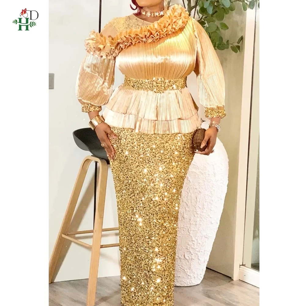 Robes de luxe à sequins pour femmes, tenues africaines en solde, vêtements africains pour femme, vêtement africain femme luxe