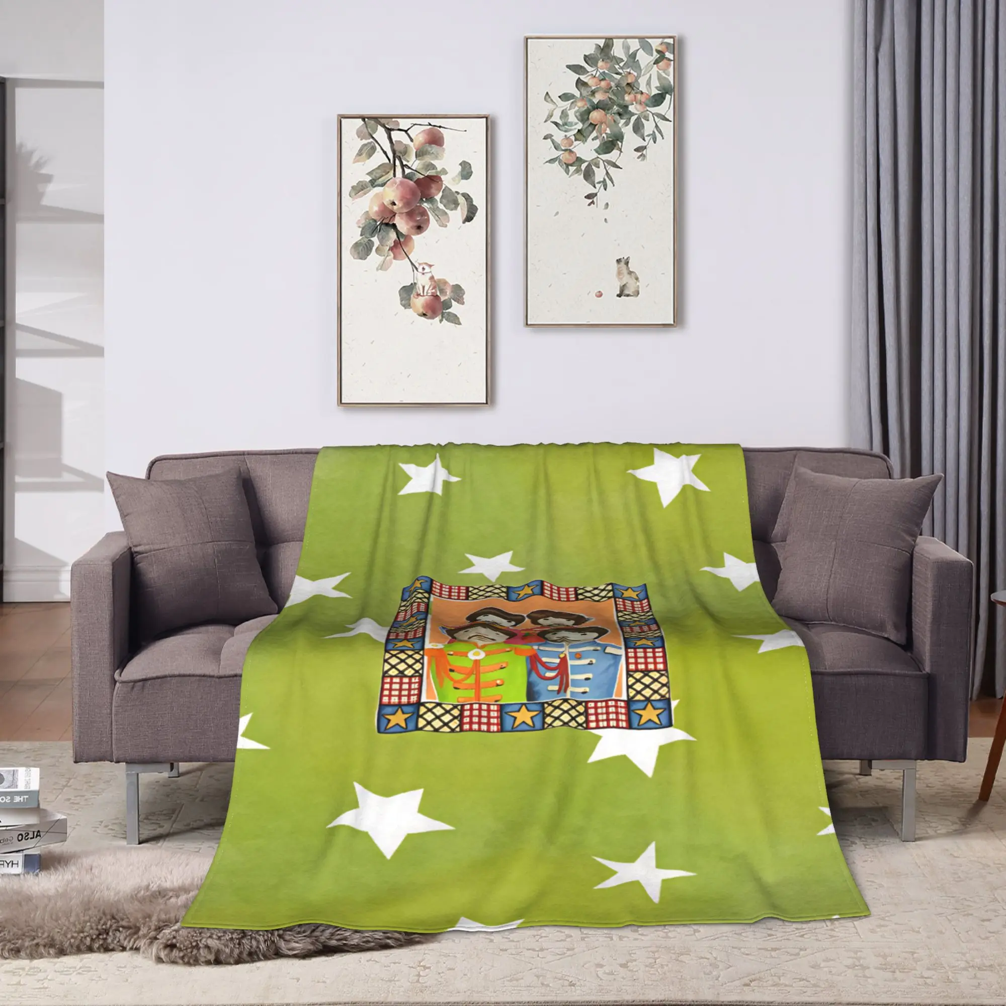 Warm Soft BlanketsGirls Boys Camping Beatled Music Throw Blanket  Flannel Bedspread For Bedroom Graphic Sofa Bed Cover