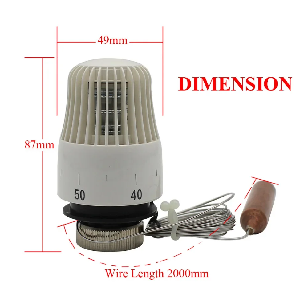 Thermostatic Radiator Valve Actuator with Temperature Sensor Probe for Room Radiant Underfloor Flooring Heating System M30