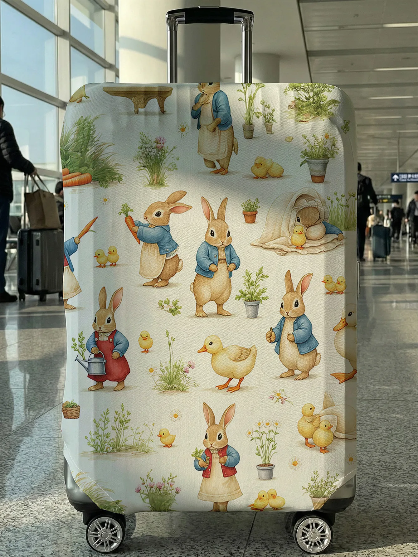 

Vintage Peter Rabbit Pastoral Print Luggage Cover, Suitable for 18-32 Inch Luggage Cover, Luggage Handle Glove, Travel Accessori