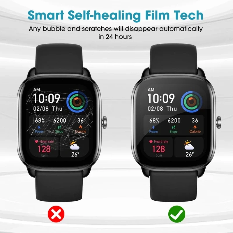 Hydrogel Protective Film Compatible for Amazfit GTS 4 3 2 Mini Amazfit Bip U Pro Watch Screen Protector