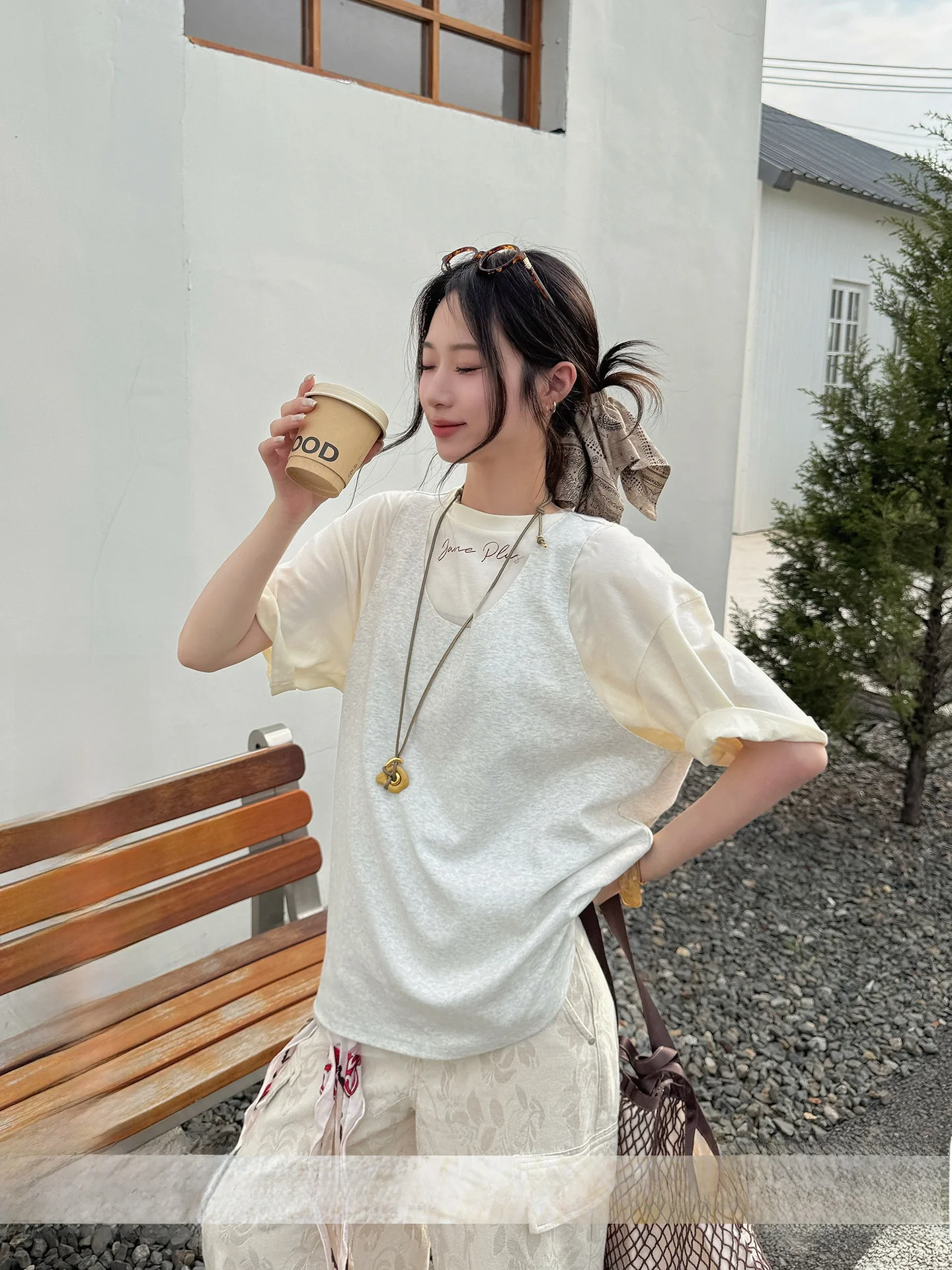 

7Annamooer Brand Early Autumn Simple Patchwork Vest DEARSOCUTE Buy Hand Store Pure Color Commute Style Cotton Blend