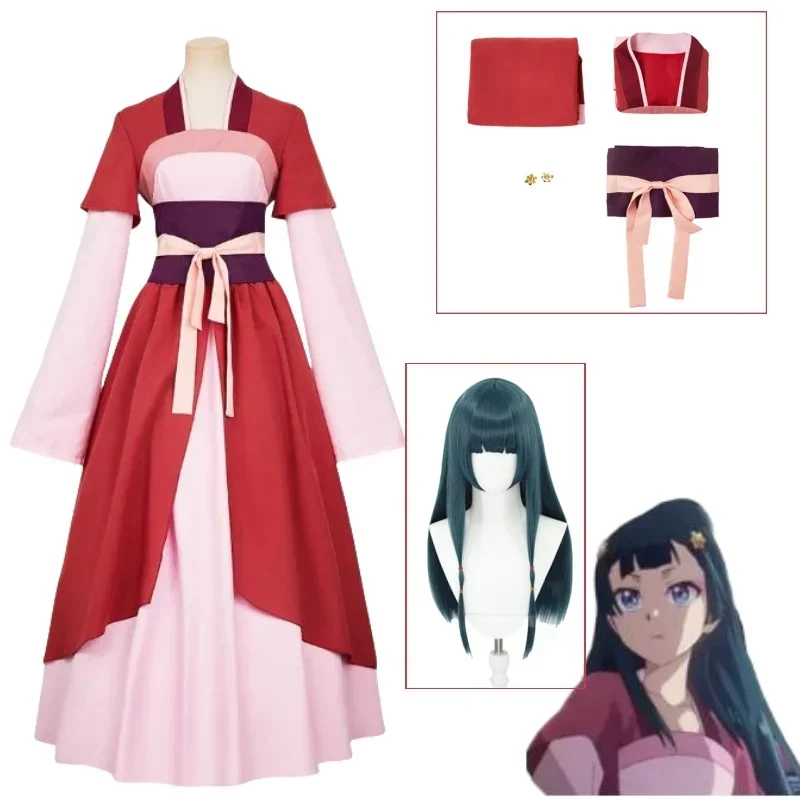 

CosplayFantasia Anime Maomao Cosplay Red Dress Headwear Wig Apothecary Diary 2 Disfraz Women Female Halloween Carnival Party Clo