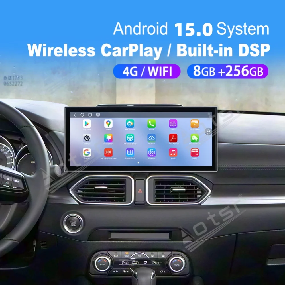 

15,8-дюймовый автомобильный радиоприемник на Android 15 с Qualcomm и CarPlay для Mazda 5 2022-2024, мультимедийный проигрыватель, GPS-навигатор, головное устройство