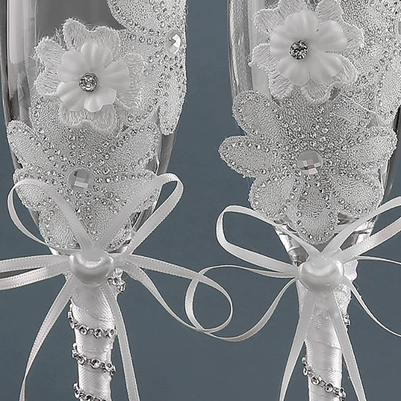 Wedding Champagne Glasses for Bride and Groom Wedding Toasting Flutes image 3