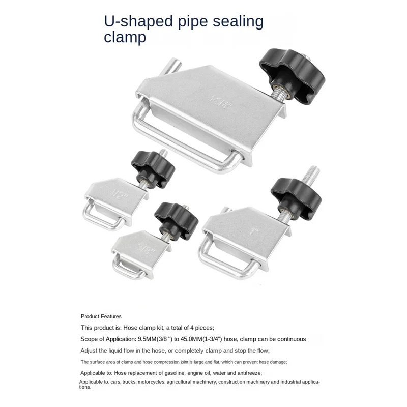 

AT29-4Pc Fluid Line Clamp Set Kit Pinch Off Clamp Vacuum Radiator Fuel Hose Clamp Tool Accessory