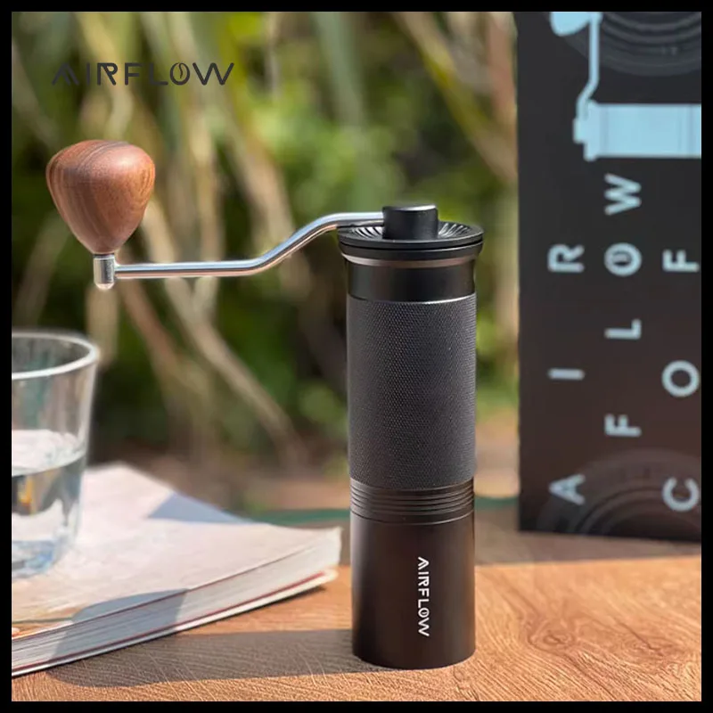 

AIRFLOW Manual Coffee Grinder CNC 7 Core Burr Inside High Quality Stainless Steel Portable Hand Grinder Send Cleaning Brush