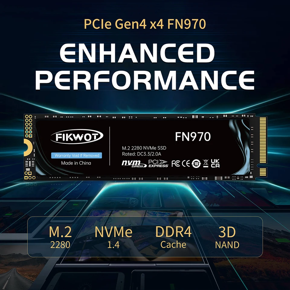 【中古完動品】Fikwot FN970 4TB Amazon.com: Fikwot FN970 4TB M.2 2280 PCIe Gen4 x4 NVMe 1.4