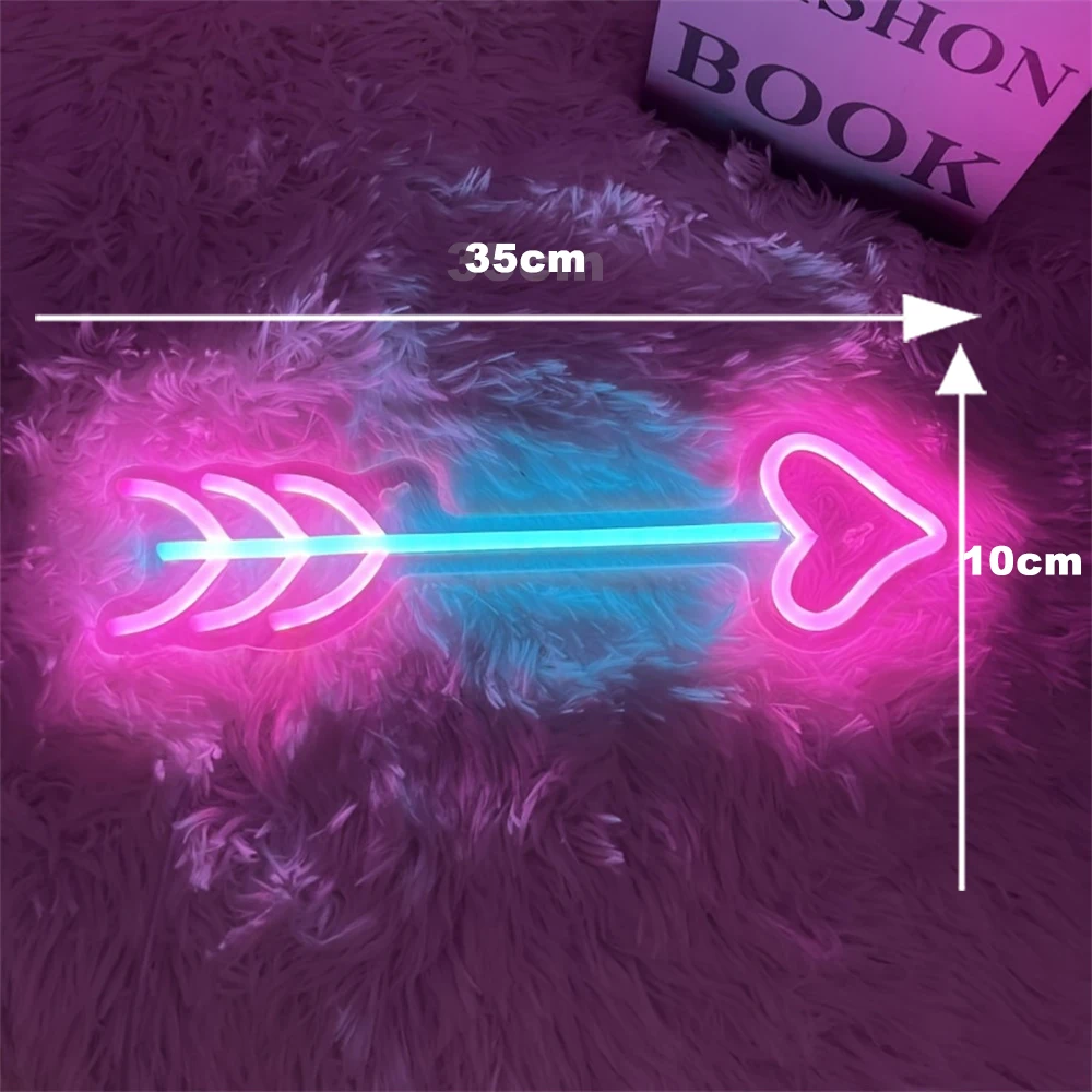 Arrow Heart Shape Led Neon Sign Sign For Home Room Party Garden Man Lady Mothers Day Weddings Bedroom Love Angel  Neon Lights