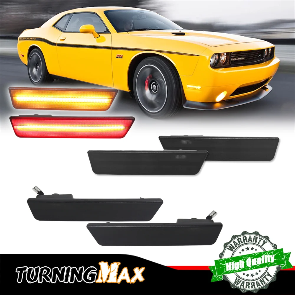 Car Front Rear Bumper Side Marker Turn Signal Lights LED Parking Lights For Dodge Challenger 2008-2014 & Charger 2011-2014 12V