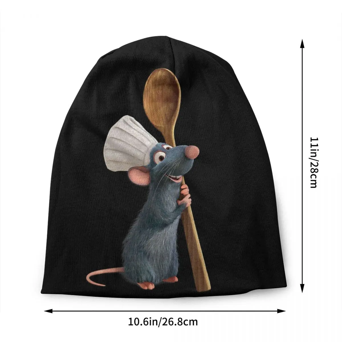 Custom Ratattouille Chef Remy With Spoon Skullies Beanies Caps Winter Knitting Hat Adult Cartoon Bonnet Hats Outdoor Ski Cap