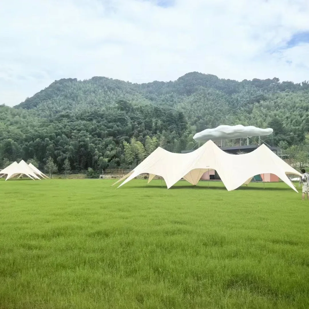 

STLF15x8.3x4m Canopy Tent for 20-30 People Canopy Thicken 900D Oxford Cloth Shape Stretch Canopy Outdoor Peaks Starshade Tents