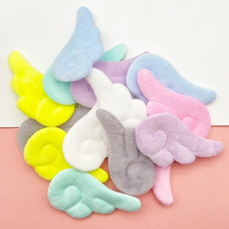 10pcs Plush Angel Wings DIY Fabric Hair Clip Headwear Keychain Accessories Clothing Patches Scarves Appliques