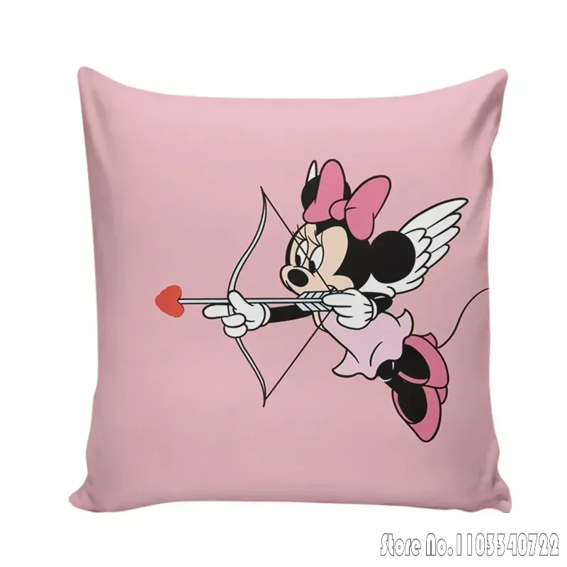 Disney Cartoon Mickey Mouse Minnie Pillowcase Children Cushion Cover Plush Pillow Case Shams Sofa Home Decor 45x45cm Kids Gift