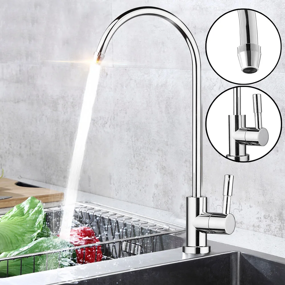 1/4 Inch Stainless Steel Faucet Kitchen Water Filter Faucet Ro Drinking Water Filter Faucet Reverse Osmosis System Sink Tap