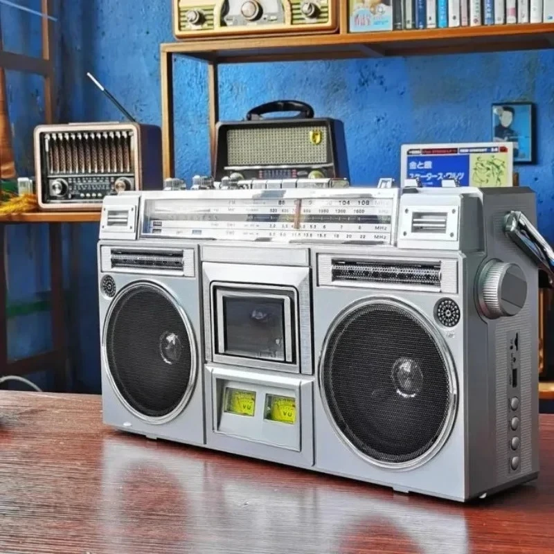 Retro Nostalgic Stereo Dual Channel Tape Machine Cassette Machine Radio Recorder Bluetooth