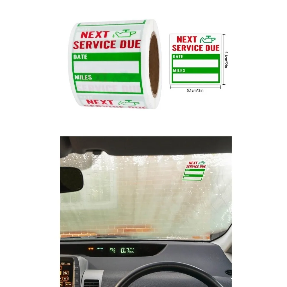 Clear Transparent Surface Oil Change Sticker Static Adsorption Design Premium Material Make Maintenance Reminder Label
