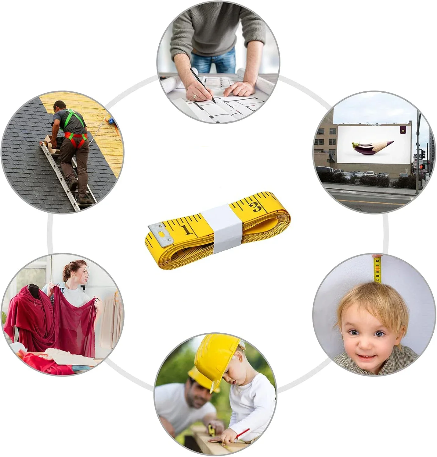 5/1Rolls Double Scale Sewing Tape Soft Body Measure Tapes Flexible Sew Tailor Cloth Rulers Dressmaking Tools DIY Sewing Crafts