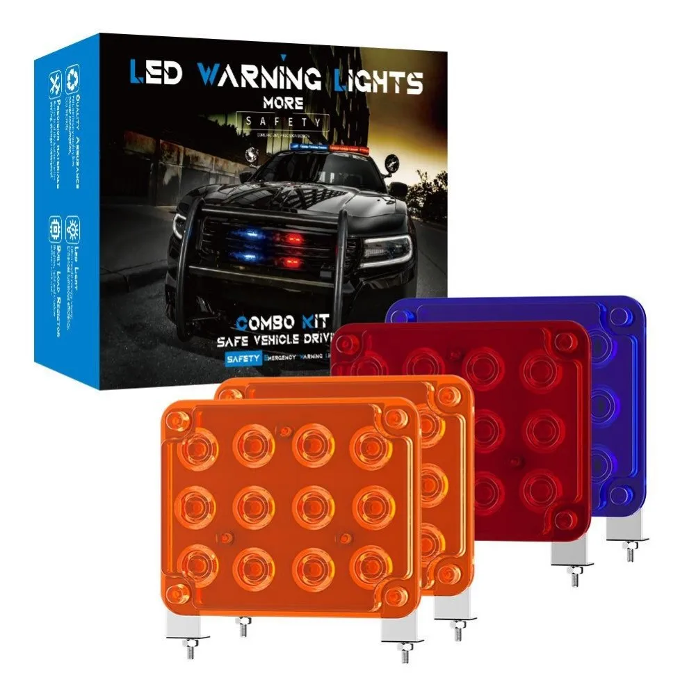 

12LED Strobe Light Flashing Lighting 12W Pickup Trucks LED Side Signal Lamp Vehicle Parts Accessories 1700LM IP65 DC12-24V