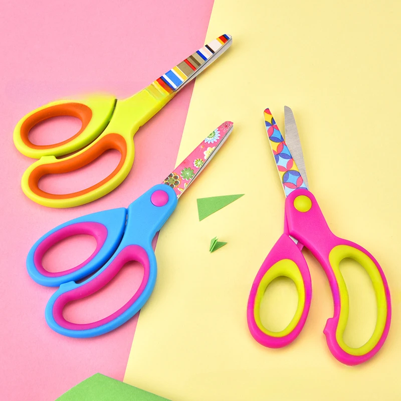 3PCS Children's Printed Scissors Set Multifunctional Student Scissors Hand Cut Safety Scissors