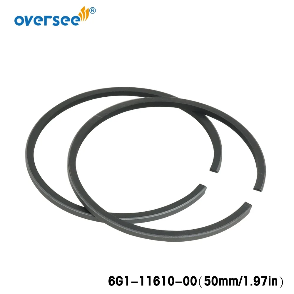 6G1-11610 Piston Ring Set STD For Yamaha Outboard Motor 2T 6HP 8HP 4HP Diameter 50mm 6G1-11610-00 647-11610