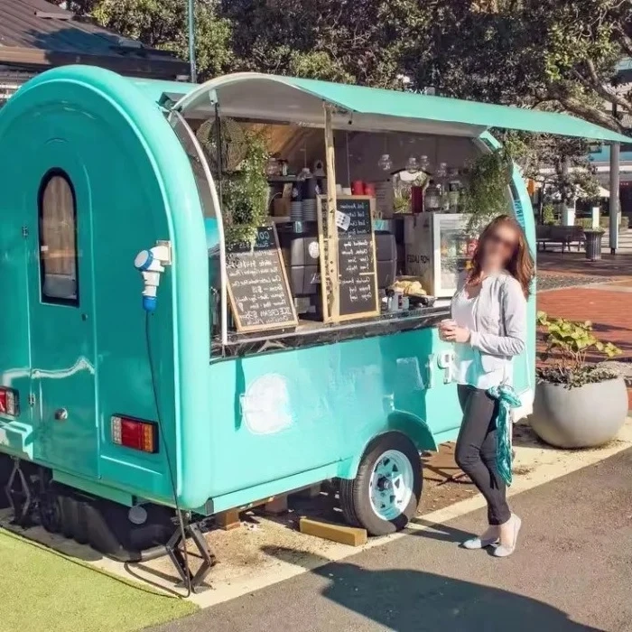 스테인리스 스틸 스낵 푸드 트레일러 카트 이동식 피자 판매 트럭 이동식 케이터링 트레일러 이동식 아이스크림 트럭