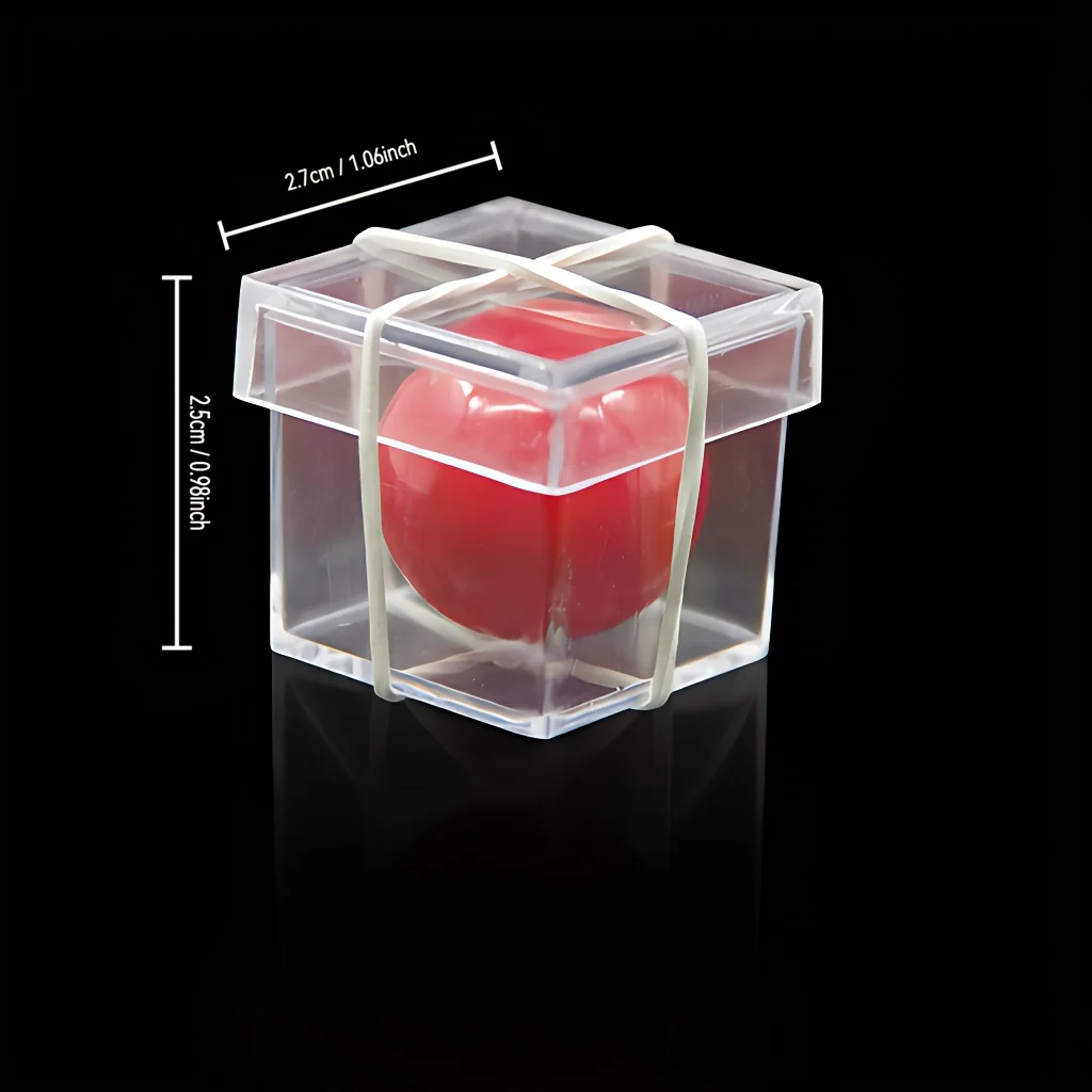 [Zaubertrick, Red Ball Illusion] Red Ball Penetration Illusion Zaubertrick mit transparenter Box |   Close-Up Magic Prop für Hallow
